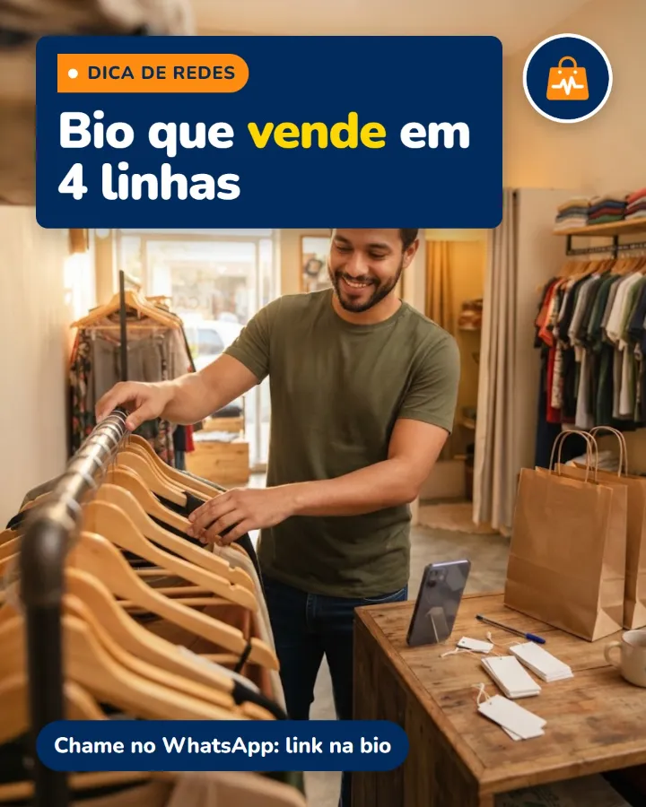 Post de exemplo: “Bio que vende em 4 linhas”.